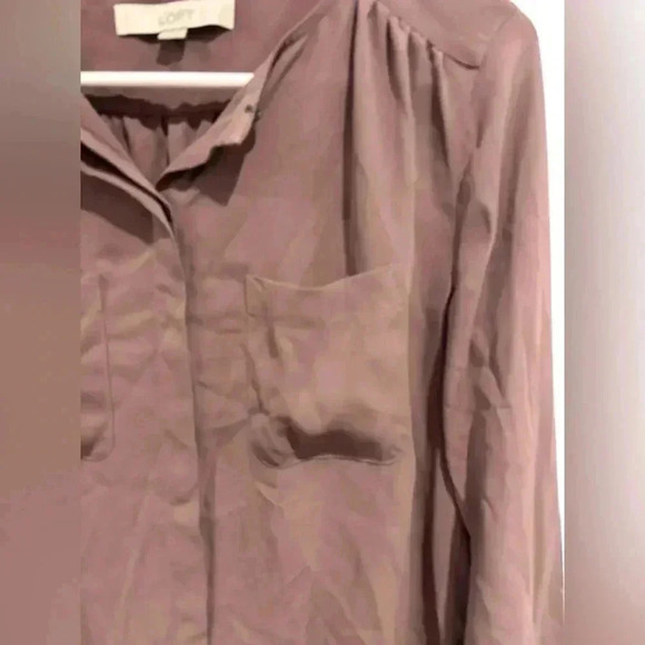 Loft Mauve Purple XS Long Sleeve Blouse Workwear Office Professional Teacher - Picture 3 of 7